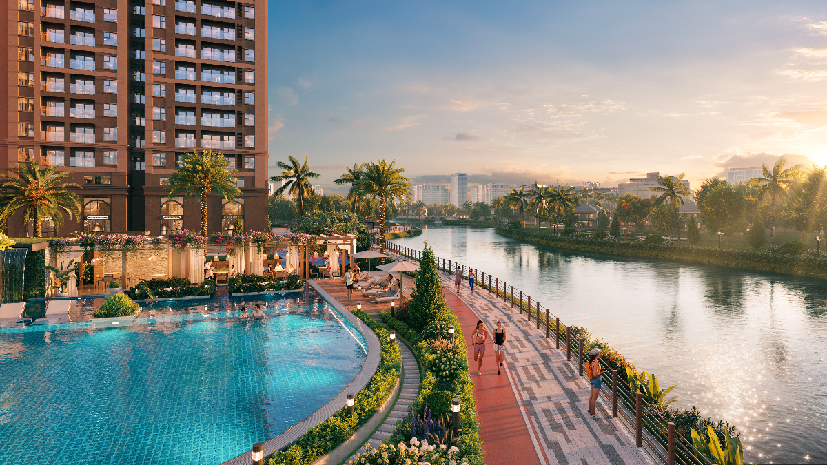Hệ tiện ích Urban Wellness bên sông tại Khải Hoàn Prime.
