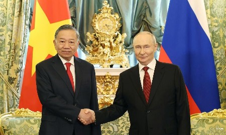 Việt Nam và Liên bang Nga đã ra Tuyên bố chung về việc củng cố hơn nữa quan hệ Đối tác chiến lược toàn diện Việt Nam - Nga trong giai đoạn mới. Ảnh: TTXVN