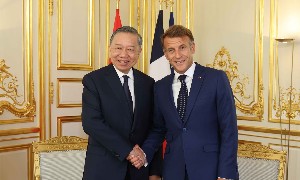 Tổng Bí thư, Chủ tịch nước Tô Lâm và Tổng thống Pháp Emmanuel Macron. Ảnh: TTXVN