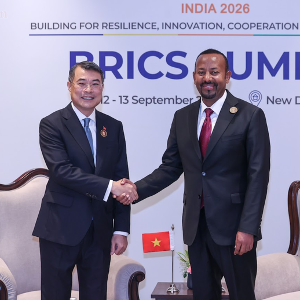 Thủ tướng Chính phủ Lê Minh Hưng gặp Thủ tướng Ethiopia Abiy Ahmed Ali - Ảnh: chinhphu.vn/Nhật Bắc.