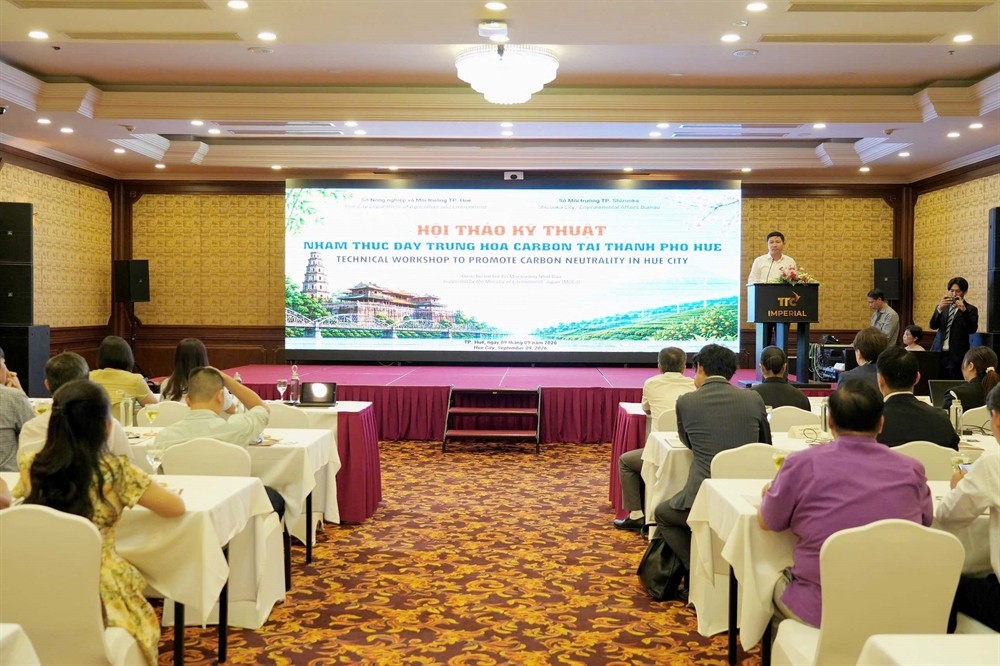 Hội thảo kỹ thuật thúc đẩy trung hòa carbon tại thành phố Huế năm 2026. Ảnh: UBND TP Huế