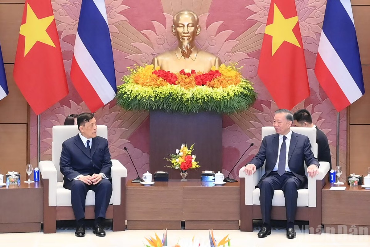 Tổng Bí thư, Chủ tịch nước Tô Lâm hội đàm với Nhà vua Thái Lan﻿ Maha Vajiralongkorn Phra Vajiraklaochaoyuhua. Ảnh: Đăng Khoa/Nhân Dân