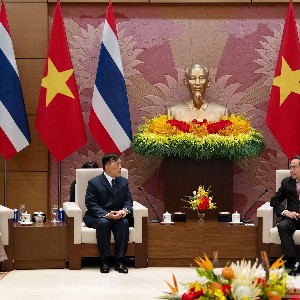 Chủ tịch Quốc hội Trần Thanh Mẫn hội kiến Nhà vua Vương quốc Thái Lan Maha Vajiralongkorn Phra Vajiraklaochaoyuhua và Hoàng hậu Suthida Bajrasudhabimalalakshana. Ảnh: Nhân Dân