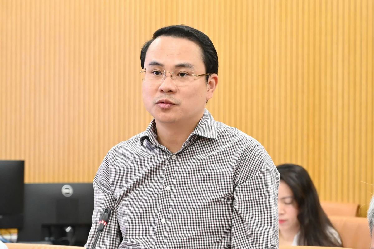 Ông Ngô Mạnh Hà Phó Cục trưởng Cục Quản lý tài nguyên nước thông tin về an ninh nguồn nước trước nguy cơ hạn hán, thiếu nước, xâm nhập mặn: Kịch bản và giải pháp ứng phó. Ảnh: Kiều Chi
