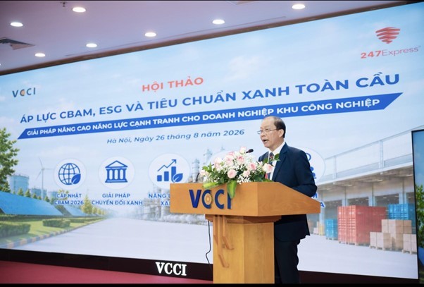 Ông Hoàng Quang Phòng - Phó chủ tịch VCCI phân tích tác động của CBAM, ESG lên các doanh nghiệp khi tiếp cận thị trường EU.