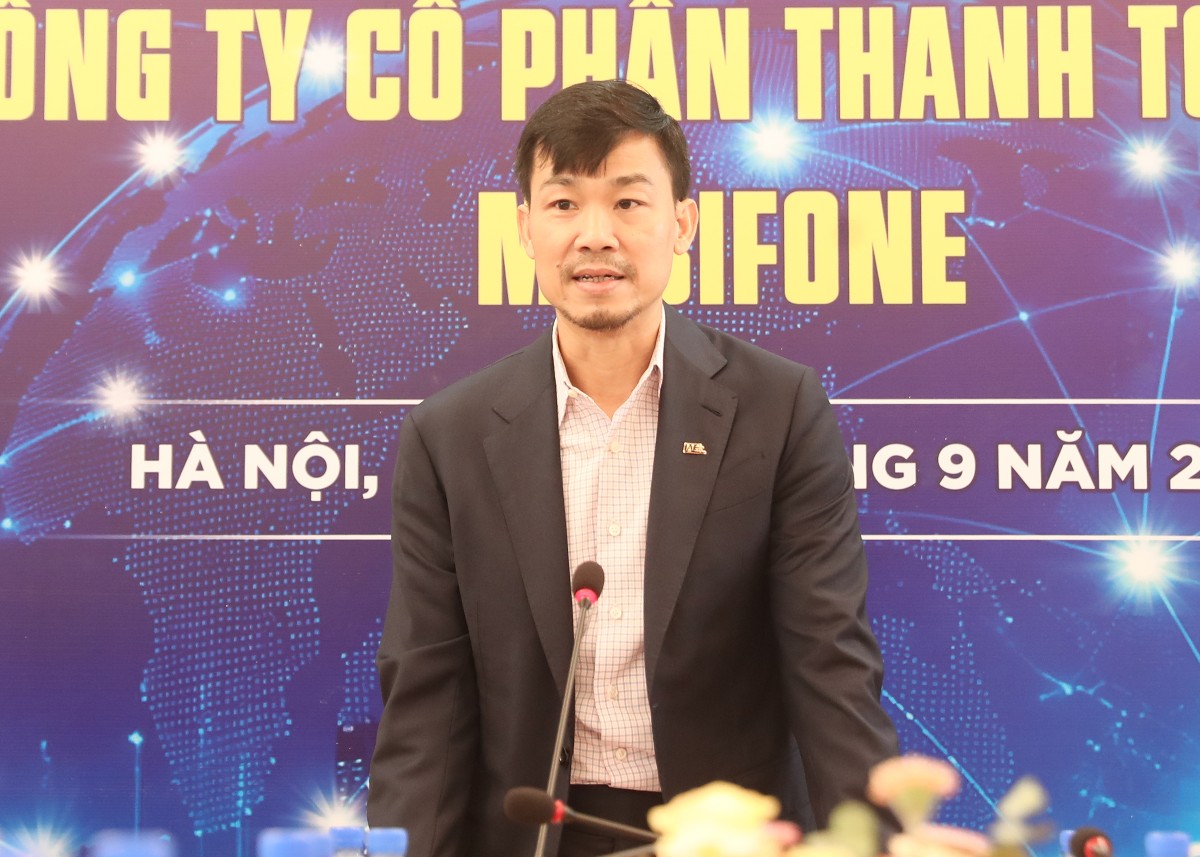 Ông Phan Thanh Sơn, Tổng Giám đốc Công ty Cổ phần Thanh toán số MobiFone phát biểu tại sự kiện. Ảnh MDP.