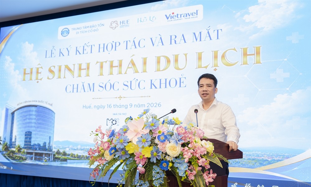 Phó Chủ tịch UBND thành phố Huế Trần Hữu Thùy Giang phát biểu tại chương trình. Ảnh: UBND TP Huế