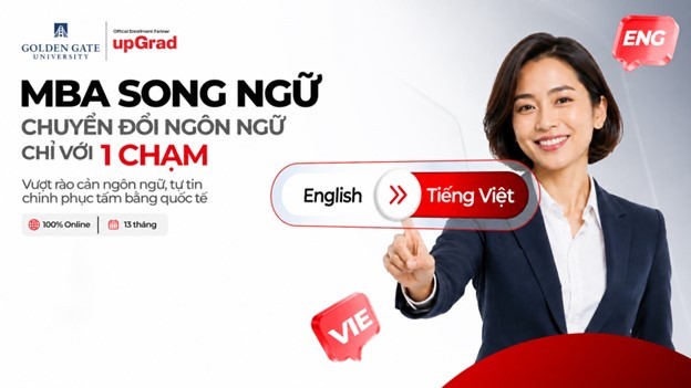 Chương trình MBA của Golden Gate University bổ sung hình thức học song ngữ, cho phép người học chuyển đổi giữa tiếng Anh và tiếng Việt ngay trong bài giảng.