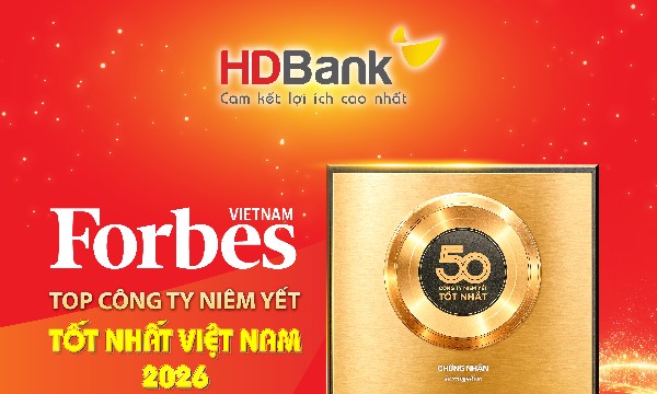 HDBank tiếp tục vào Top 50 Forbes Việt Nam trong bước chuyển lớn của thị trường vốn