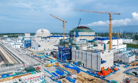 Tổ máy số 3 và Tổ máy số 4 của Nhà máy điện hạt nhân Trường Giang Hoa Năng tại Khu thương mại tự do Hải Nam, miền Nam Trung Quốc. Ảnh: China Huaneng Group Co., Ltd