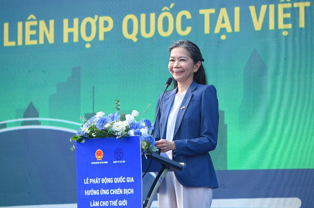 Bà Pauline Tamesis: "Mỗi ngày có hơn 1 tỷ suất ăn bị lãng phí trên toàn thế giới". Ảnh: Ban tổ chức.
