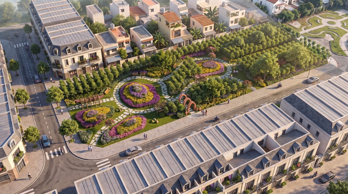 Phối cảnh không gian cây xanh vườn ươm Dự án Phú Gia Royal Park Quy Nhơn.