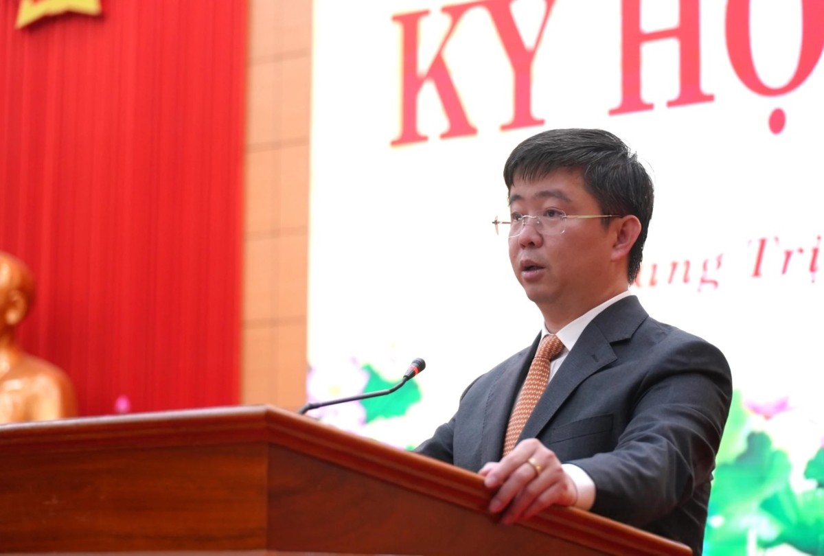Ông Bùi Hoàng Phương, Chủ tịch UBND tỉnh Quảng Trị phát biểu nhận nhiệm vụ. Ảnh: Trung Đức