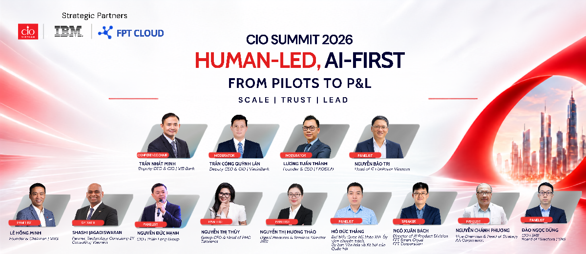 CIO Summit 2026 với chủ đề "Human-Led, AI-First: From Pilots to P&L". Ảnh: CIO Việt Nam