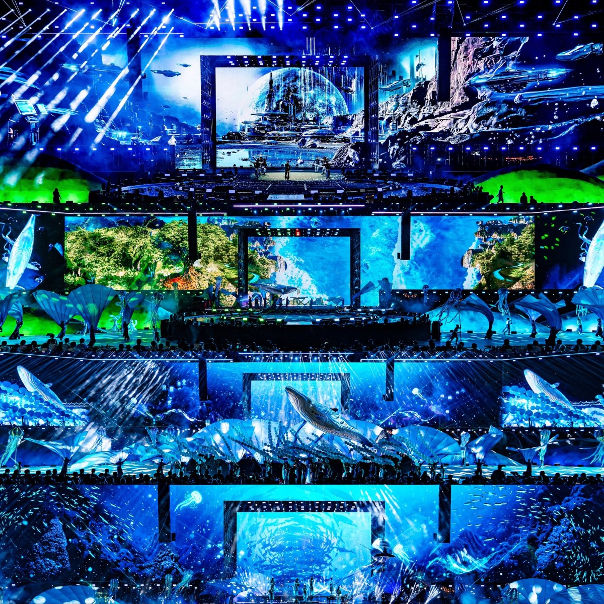 Show thực cảnh thị giác “Đại ngàn chạm biển xanh”. Ảnh: Chuyện của Quy Nhơn