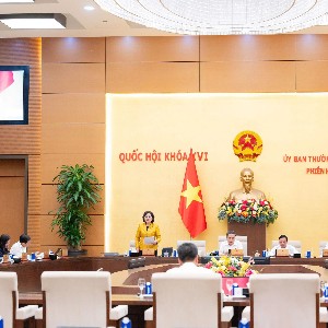 Phó Chủ tịch Quốc hội Nguyễn Thị Hồng điều hành Phiên họp. Ảnh: Cổng thông tin điện tử Quốc hội.