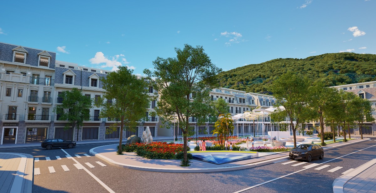 Phối cảnh không gian kết nối cộng đồng Dự án Phú Gia Royal Park Quy Nhơn.