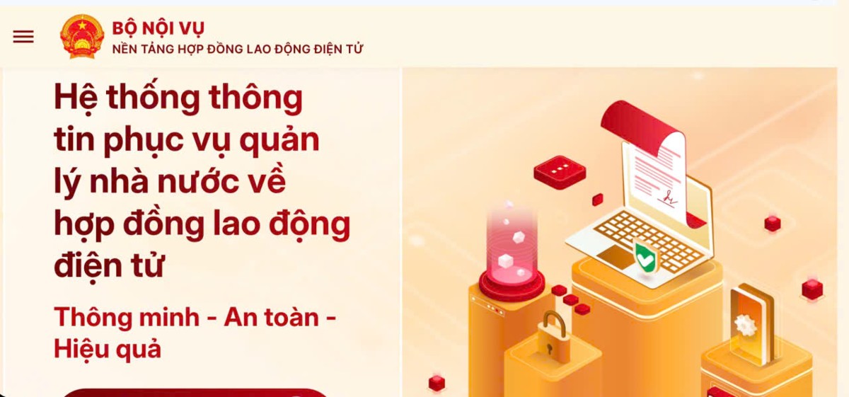 Nền tảng hợp đồng lao động điện tử. Ảnh chụp màn hình.
