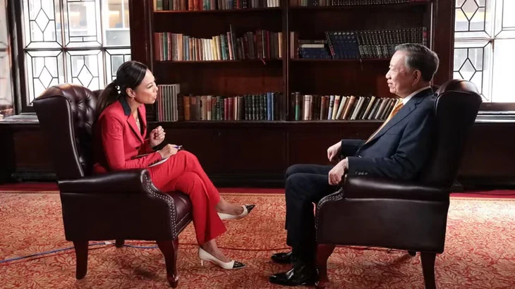 Tổng Bí thư, Chủ tịch nước Tô Lâm trả lời phỏng vấn Bloomberg TV - Ảnh: TTXVN