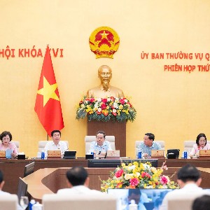 Chủ tịch Quốc hội Trần Thanh Mẫn cùng các Phó Chủ tịch Quốc hội tại phiên họp. Ảnh: Cổng thông tin điện tử Quốc hội.