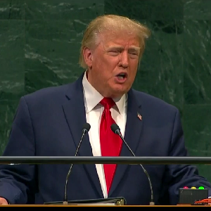 Tổng thống Mỹ Donald Trump phát biểu tại Đại hội đồng Liên hiệp quốc ngày 22/9 - Ảnh: Chụp màn hnfh