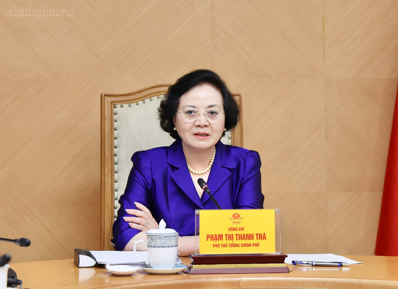 Phó Thủ tướng Phạm Thị Thanh Trà cho ý kiến về Đề án cải cách chính sách tiền lương và bảo hiểm xã hội. Ảnh: Thu Giang/VGP.