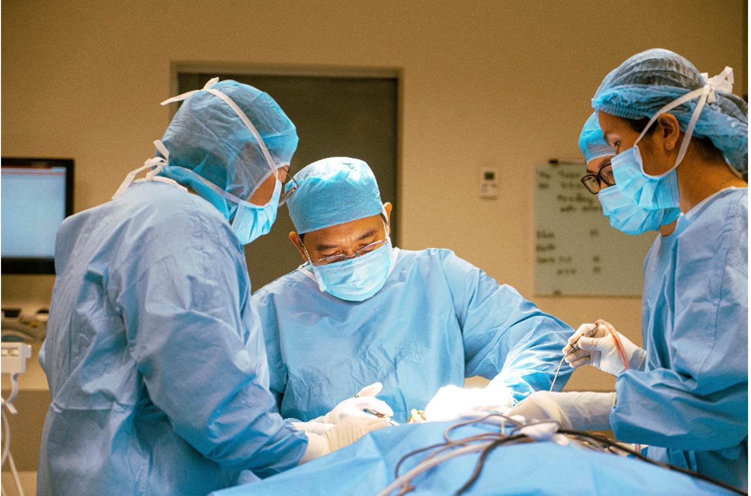 Dr. Nguyen Thanh Tung, PhD, during the surgery to remove&nbsp;Mr. Vasiluk’s jawbone cyst. Photo: FV Hospital