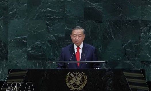 General Secretary of the Communist Party of Vietnam Central Committee and President To Lam addresses the high-level general debate of the 81st session of the United Nations General Assembly (UNGA 81) at the UN headquarters in New York on September 22, 2026. (Photo: VNA)