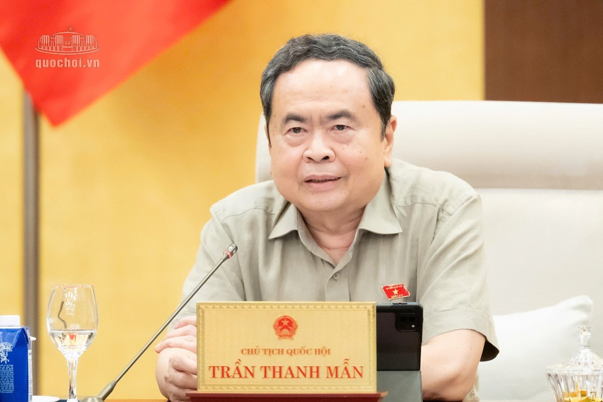 Chủ tịch Quốc hội Trần Thanh Mẫn phát biểu tại Phiên họp. Ảnh: Cổng thông tin điện tử Quốc hội.