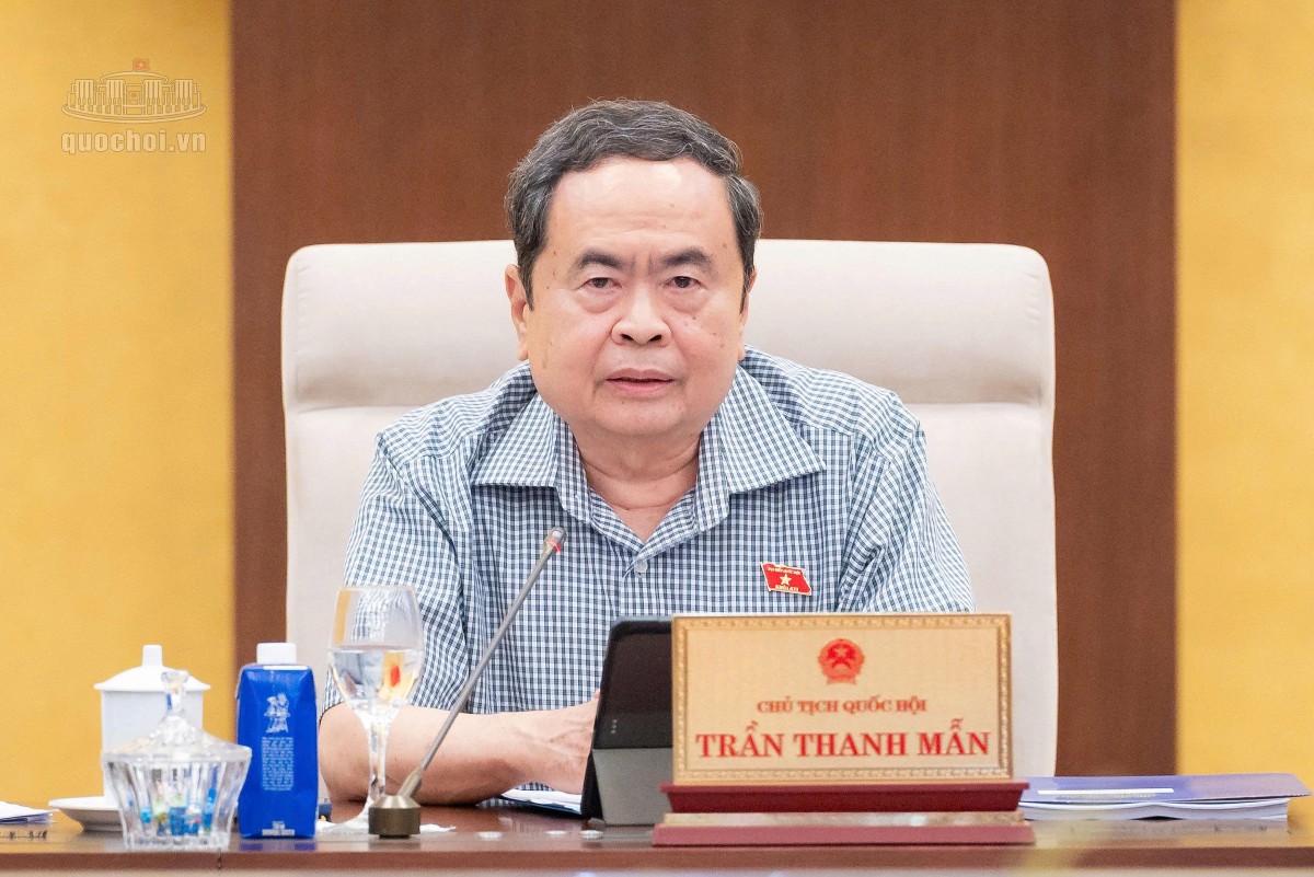 Chủ tịch Quốc hội Trần Thanh Mẫn cho ý kiến về dự án Luật An toàn thực phẩm (sửa đổi). Ảnh: Cổng Thông tin điện tử Quốc hội.