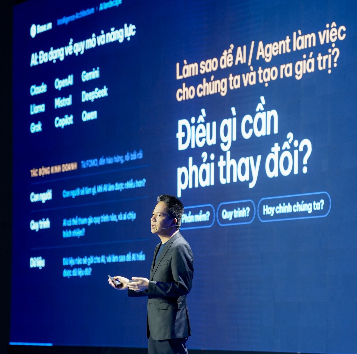Ông Phạm Kim Hùng, Chủ tịch kiêm CEO Base.vn, chia sẻ tại sự kiện. Ảnh: Base.vn