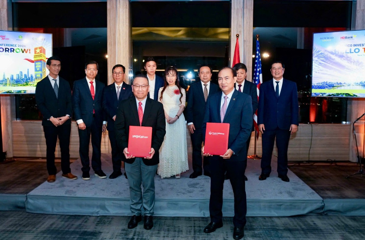 Vietjet và Pratt & Whitney trao hợp tác về phát triển năng lực MRO động cơ thế hệ mới tại Việt Nam. Nguồn: Vietjet.
