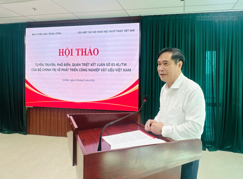 Ông Phan Xuân Thủy, Phó trưởng Ban Tuyên giáo Trung ương, phát biểu tại hội thảo.
