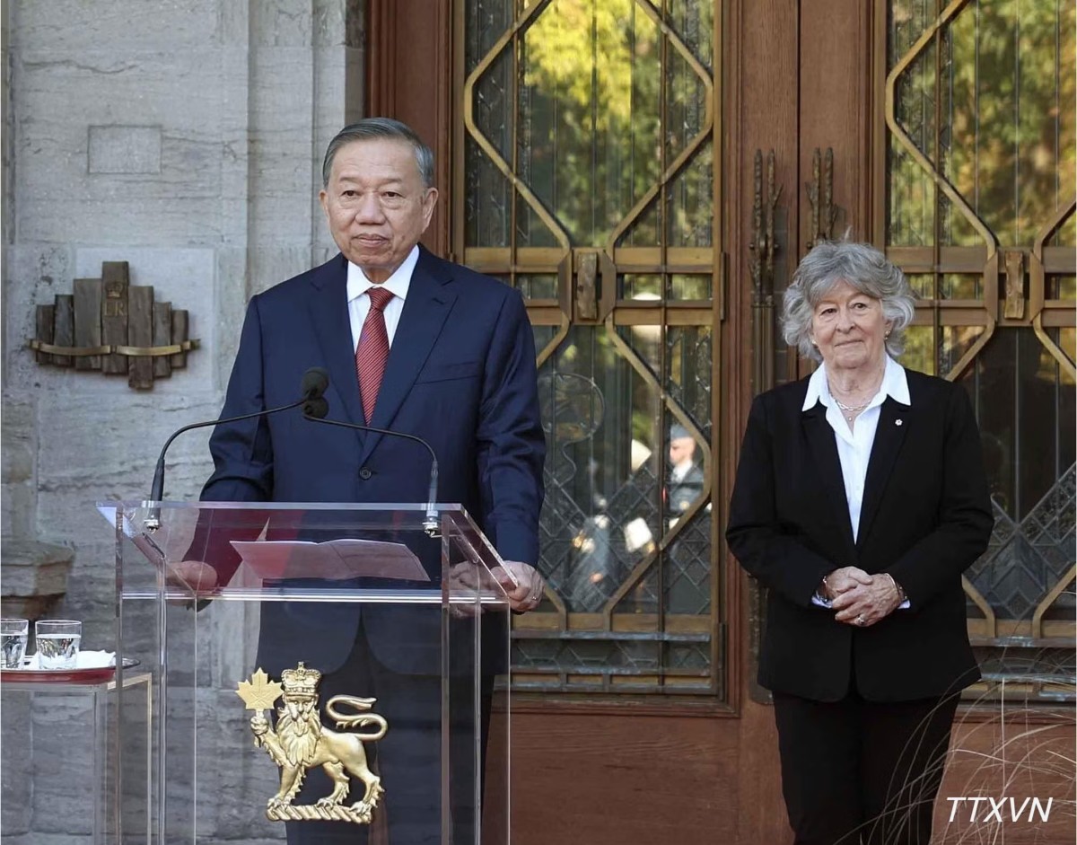 Tổng Bí thư, Chủ tịch nước Tô Lâm và Toàn quyền Canada Louise Arbour đã phát biểu với báo chí. Ảnh: TTXVN