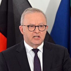 Thủ tướng Australia Anthony Albanese phát biểu tại một cuộc họp báo bên lề Đại hội đồng Liên hợp quốc, tiết lộ một tác nhân AI do OpenAI phát triển đã xâm nhập một website của Chính phủ Australia tại New York, Mỹ, ngày 23/9/2026. Ảnh: Mick Tsika