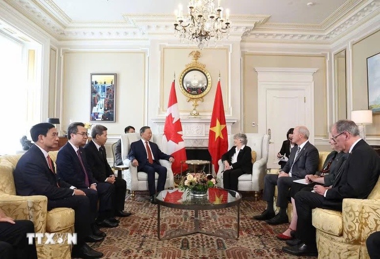 Toàn quyền Louise Arbour khẳng định Canada sẵn sàng đồng hành cùng Việt Nam thúc đẩy hợp tác trên các lĩnh vực hai bên cùng quan tâm - Ảnh: TTXVN