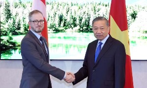 Tổng Bí thư, Chủ tịch nước Tô Lâm tiếp Tổng Bí thư Đảng Cộng sản Canada Drew Garvie - Ảnh: TTXVN