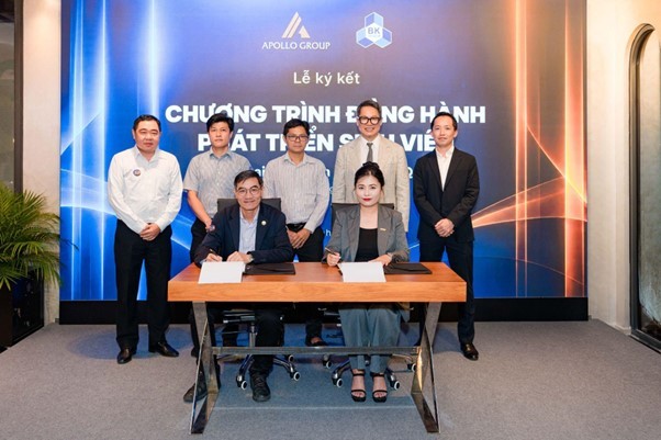 Tập đoàn Apollo và Trường Đại học Bách khoa, Đại học Quốc gia TP.HCM đặt nền tảng cho các hoạt động hợp tác giữa doanh nghiệp, nhà trường và thế hệ kỹ sư tương lai. (Ảnh: Tập đoàn Apollo).