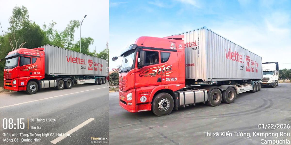 Viettel Logistics vận chuyển thành công đơn hàng quá cảnh quốc tế qua ba quốc gia: Trung Quốc - Việt Nam - Campuchia.
