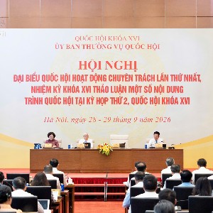 Chủ tịch Quốc hội Trần Thanh Mẫn chủ trì Hội nghị đại biểu Quốc hội hoạt động chuyên trách lần thứ nhất, Quốc hội khóa XVI. Ảnh: Cổng thông tin điện tử Quốc hội.