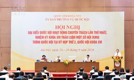 Chủ tịch Quốc hội Trần Thanh Mẫn chủ trì Hội nghị đại biểu Quốc hội hoạt động chuyên trách lần thứ nhất, Quốc hội khóa XVI. Ảnh: Cổng thông tin điện tử Quốc hội.