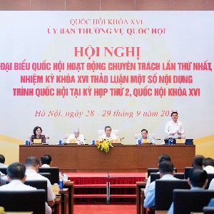 Chủ tịch Quốc hội Trần Thanh Mẫn và các Phó Chủ tịch Quốc hội tham dự hội nghị. Ảnh: Cổng thông tin điện tử Quốc hội.