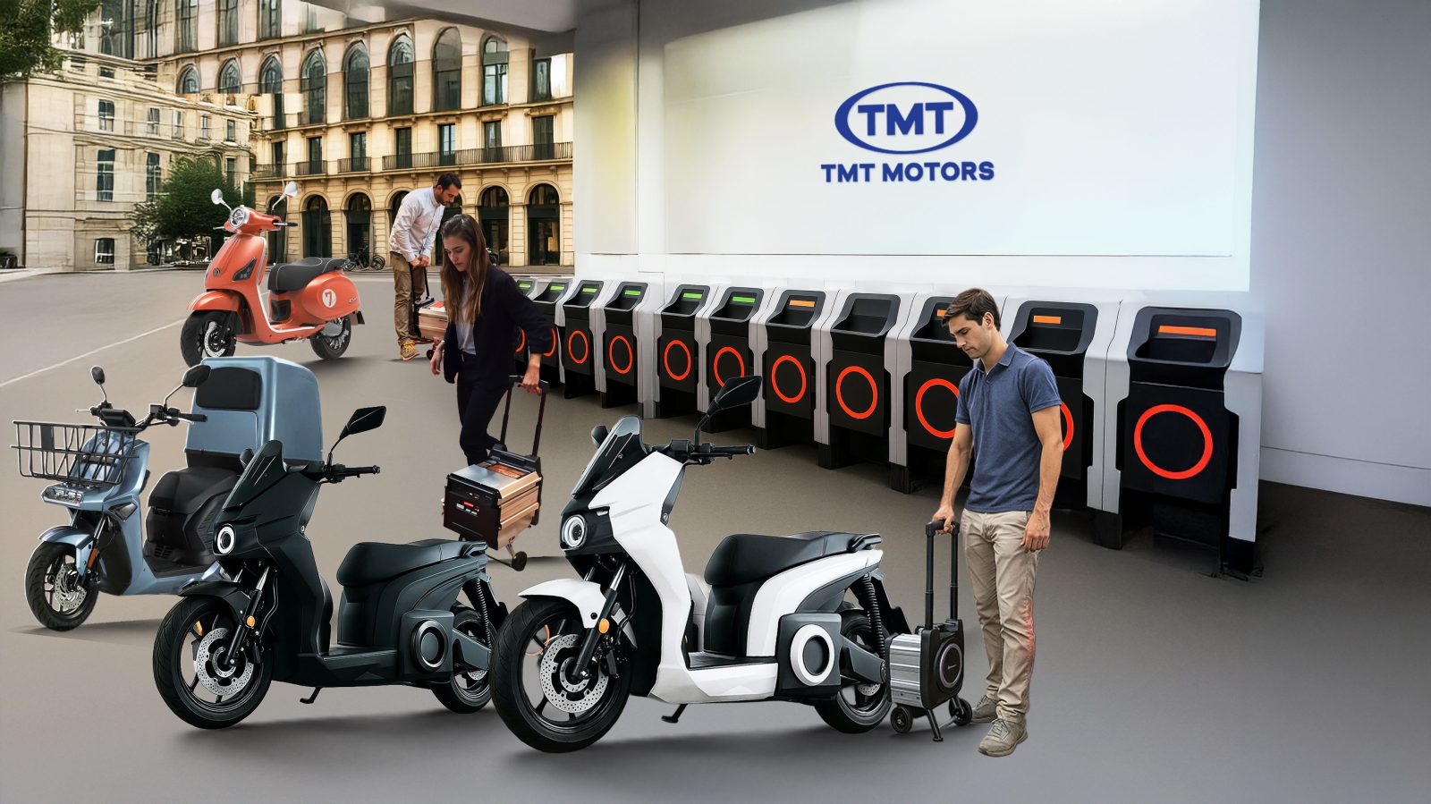 Mô hình trạm đổi pin của TMT.