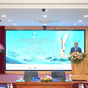 Thứ trưởng Bộ Công Thương Lương Hoàng Thái phát biểu tại buổi họp báo. Ảnh: MOIT.