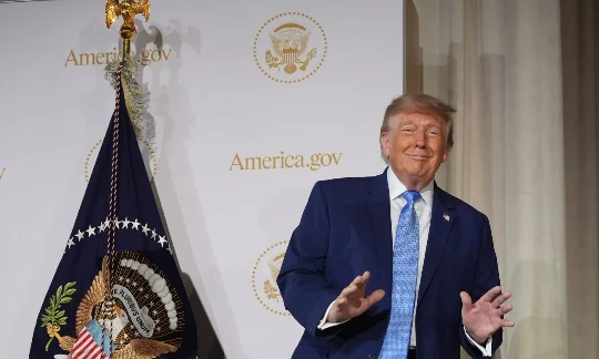 Tổng thống Mỹ Donald Trump ngày 30/9 ra mắt America.gov. Ảnh: The Hill