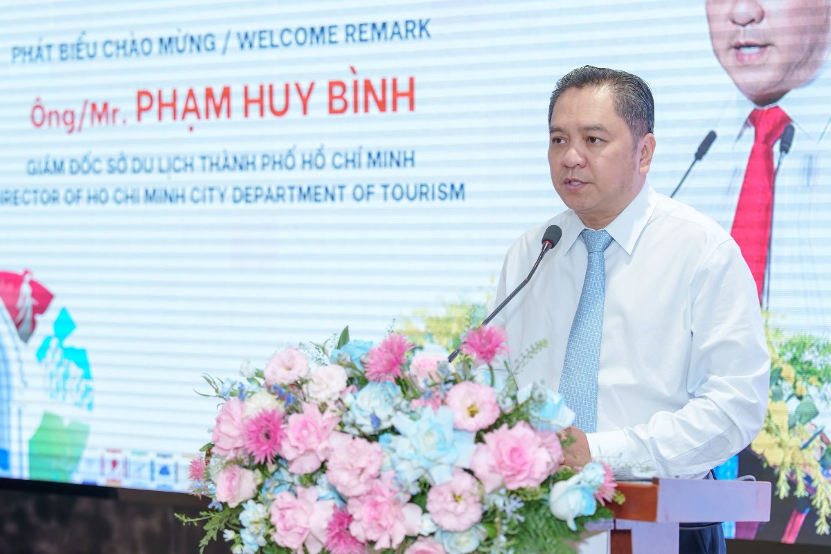 Giám đốc Sở Du lịch TP.HCM, ông Phạm Huy Bình phát biểu tại Lễ phát động. Ảnh: Vibrant Ho Chi Minh City