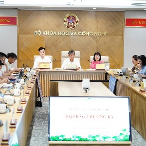 Toàn cảnh Họp báo tháng 9 của Bộ Khoa học và Công nghệ. Ảnh: MST.