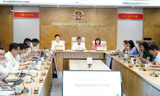 Toàn cảnh Họp báo tháng 9 của Bộ Khoa học và Công nghệ. Ảnh: MST.