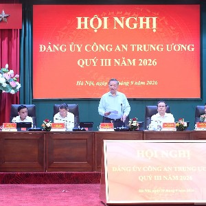 Tổng Bí thư, Chủ tịch nước Tô Lâm phát biểu chỉ đạo Hội nghị Đảng ủy Công an Trung ương quý III năm 2026. Ảnh: Nhân Dân