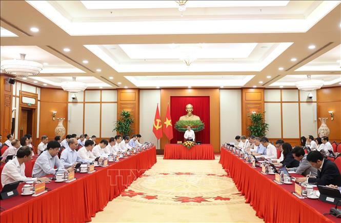 Tổng Bí thư, Chủ tịch nước Tô Lâm làm việc với Ban Chính sách, chiến lược Trung ương. Ảnh: TTXVN
